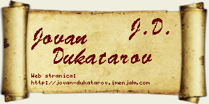 Jovan Dukatarov vizit kartica